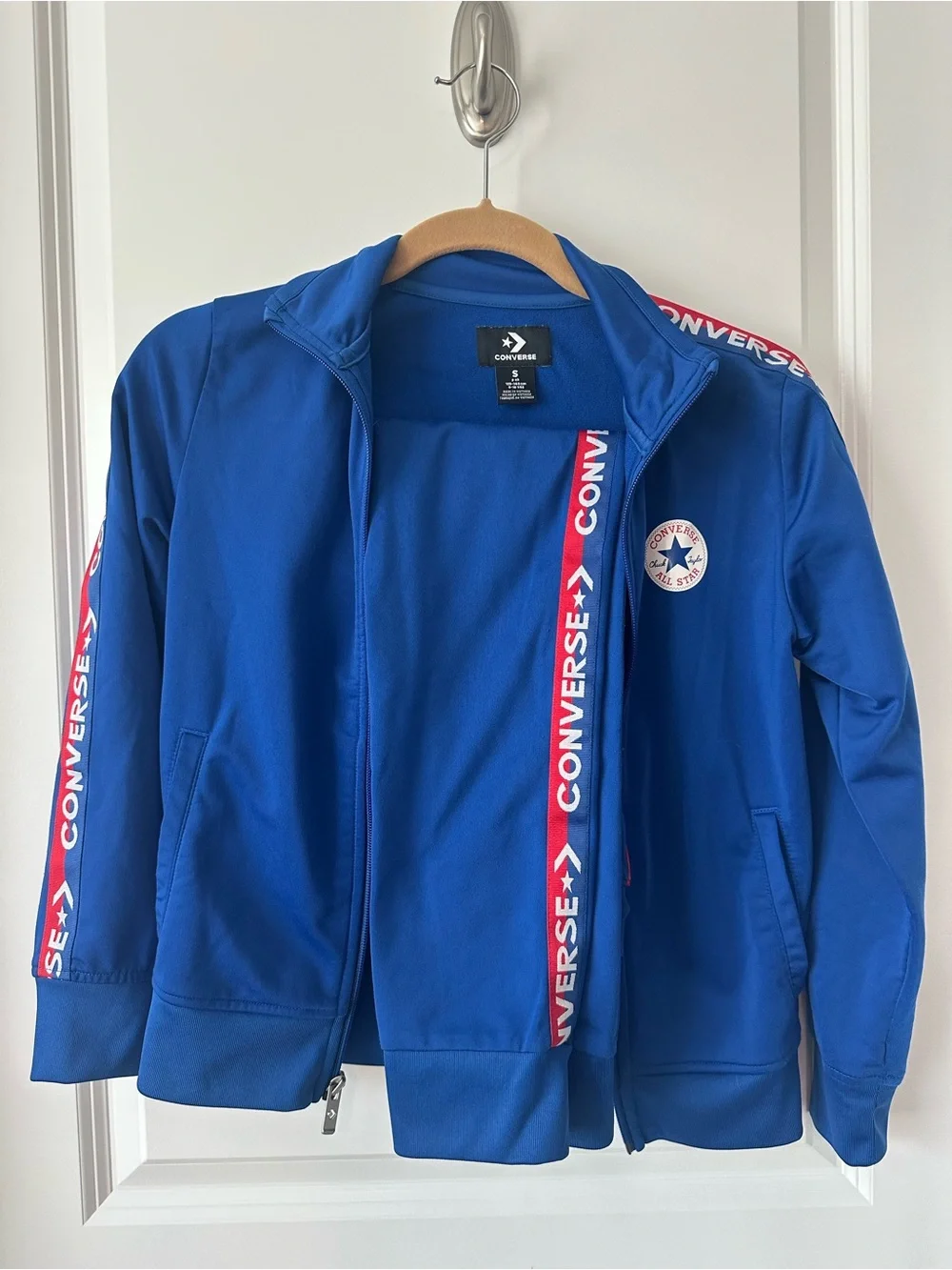 Converse Royal Blue Track Jacket and Pant Set with Red & White Logo Trim